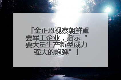 金正恩视察朝鲜重要军工企业，指示“要大量生产新型威力强大的炮弹”