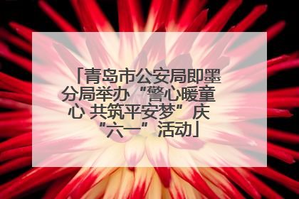 青岛市公安局即墨分局举办“警心暖童心 共筑平安梦”庆“六一”活动