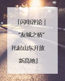 闪电评论｜“友城之桥”托起山东开放新高地