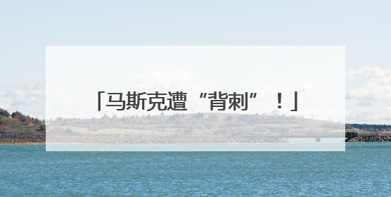 马斯克遭“背刺”！