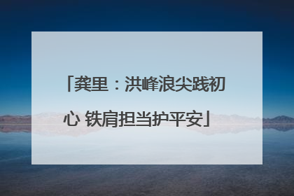 龚里：洪峰浪尖践初心 铁肩担当护平安