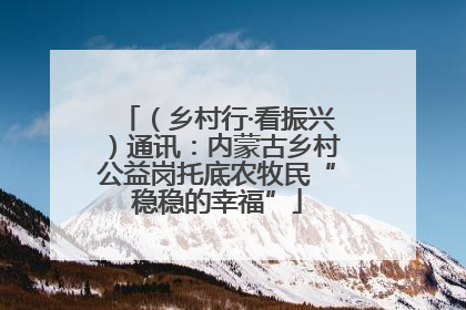（乡村行·看振兴）通讯：内蒙古乡村公益岗托底农牧民“稳稳的幸福”