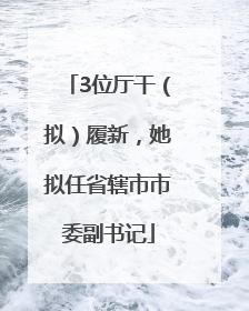 3位厅干（拟）履新，她拟任省辖市市委副书记