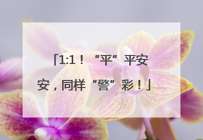 1:1！“平”平安安，同样“警”彩！