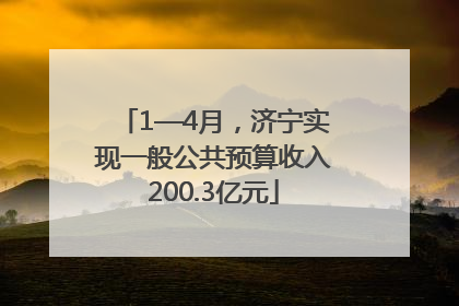 1—4月，济宁实现一般公共预算收入200.3亿元