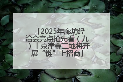 2025年廊坊经洽会亮点抢先看（九）丨京津冀三地将开展“链”上招商