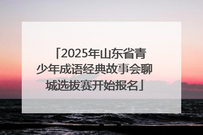 2025年山东省青少年成语经典故事会聊城选拔赛开始报名