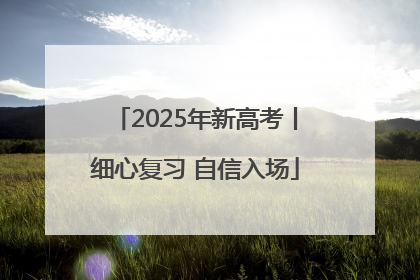 2025年新高考丨细心复习 自信入场