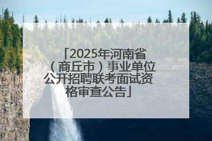 2025年河南省（商丘市）事业单位公开招聘联考面试资格审查公告