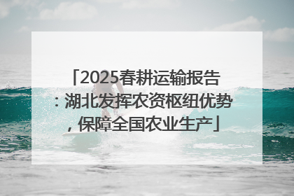 2025春耕运输报告：湖北发挥农资枢纽优势，保障全国农业生产