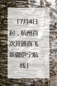 7月4日起，杭州首次开通直飞新疆伊宁航线
