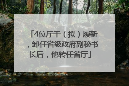 4位厅干（拟）履新，卸任省级政府副秘书长后，他转任省厅