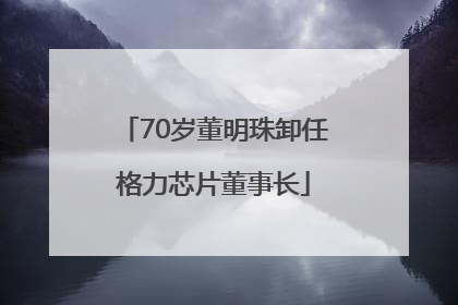 70岁董明珠卸任格力芯片董事长